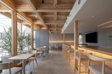 Café with a Large Tree in the Middle of Town