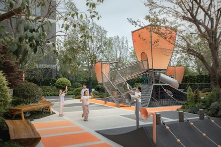 Traditional Chinese Aesthetic Children's Space Under Kongming Lantern