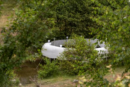 Temporary Installation At A Mountain River