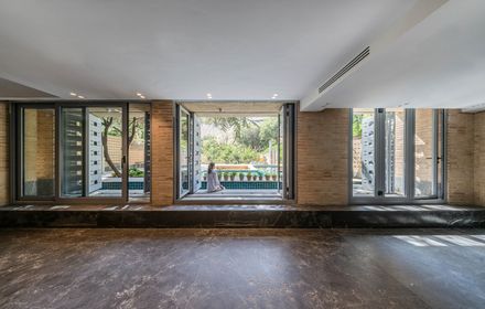 A House Looking to A Cedrus Tree