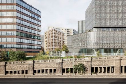 Neighborhood In Paris - Media Library And Family Flats, Student Residence, And Social Housing Units
