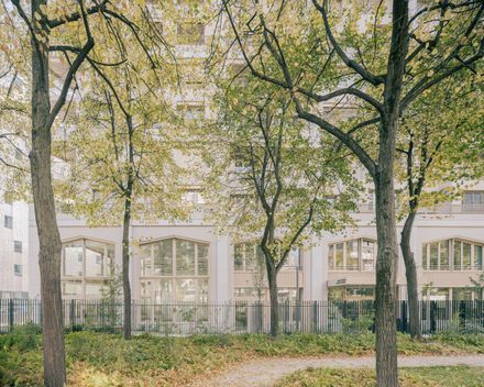 Neighborhood In Paris - Media Library And Family Flats, Student Residence, And Social Housing Units