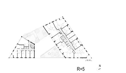 Neighborhood In Paris - Media Library And Family Flats, Student Residence, And Social Housing Units