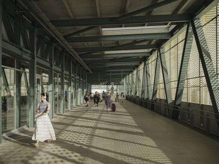 Train Station And Footbridge