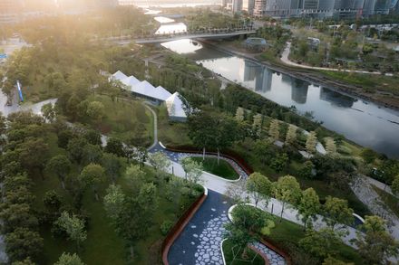 Three Service Pavilions Of Guiwan Park
