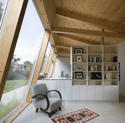 Modular House With A Sloping Facade