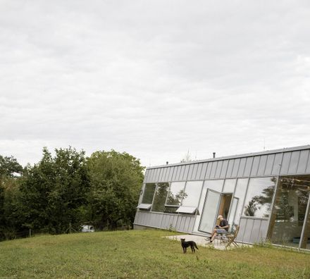 Modular House With A Sloping Facade