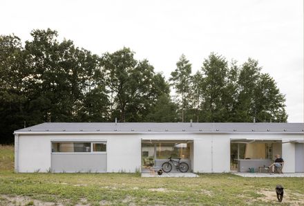 Modular House With A Sloping Facade