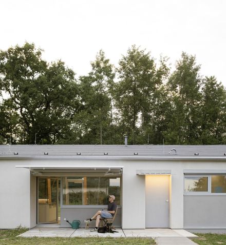 Modular House With A Sloping Facade