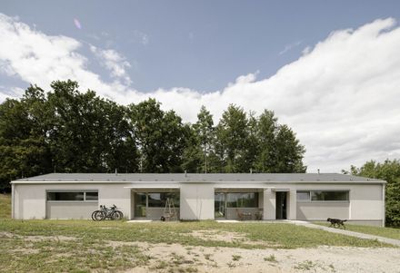 Modular House With A Sloping Facade