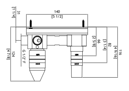 Mgs PE294 Two Hole Wall Mounted Mixer