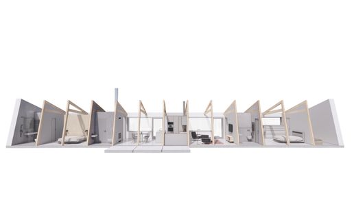 Modular House With A Sloping Facade