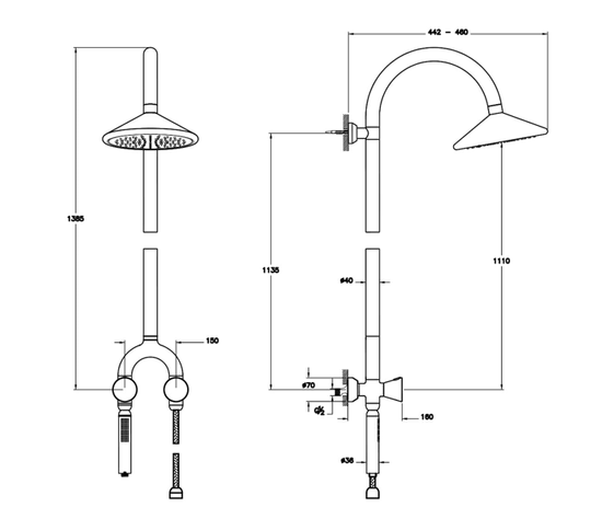 Vitra Liquid Thermostatic Shower Column With Magnetic Hand Shower