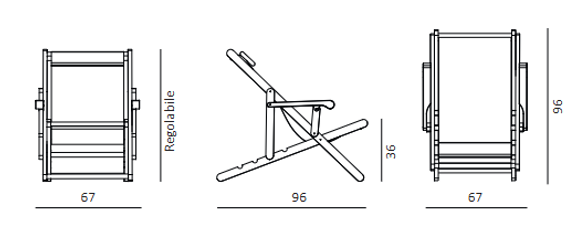 Unopiu Clio Folding Deckchair With Canvas