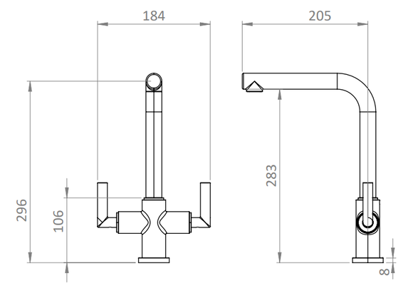 Crosswater Tropic Dual Control Kitchen Mixer Chrome