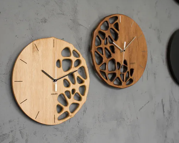Paladim Studio Kletka Topology Wall Clock, Oak