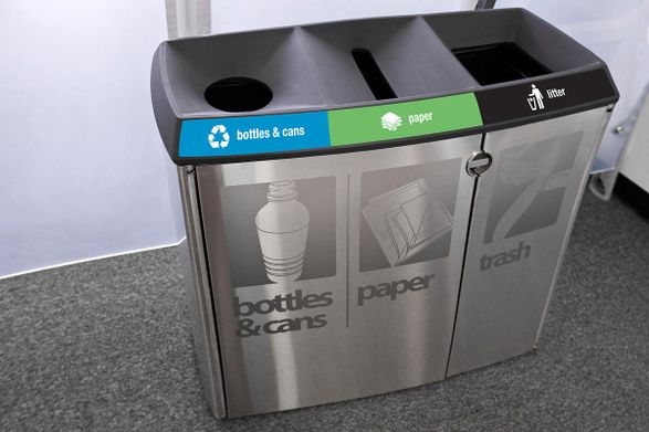 Zanat Transit Litter & Recycling Receptacle