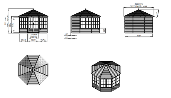 Alton Green Houses Broadwell 10x10 Summerhouse 2021 (10'9\