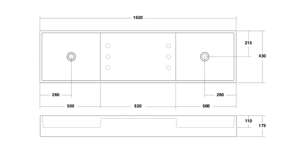Omvivo CDesign 1620 Double Basin