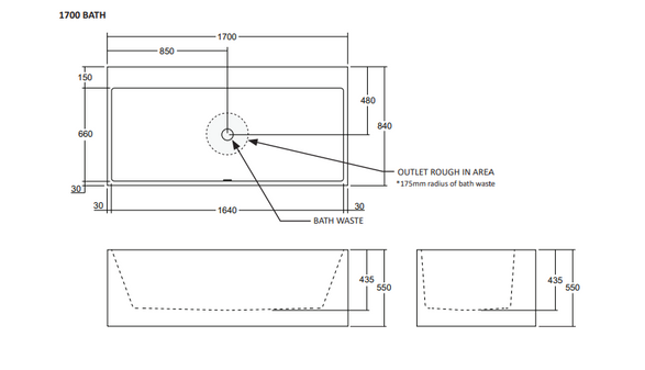 Omvivo 1700 Freestanding & Back To Wall Bath