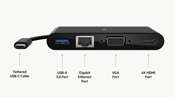 Belkin USB-C 5-in-1 Hub Plus 100W Adapter