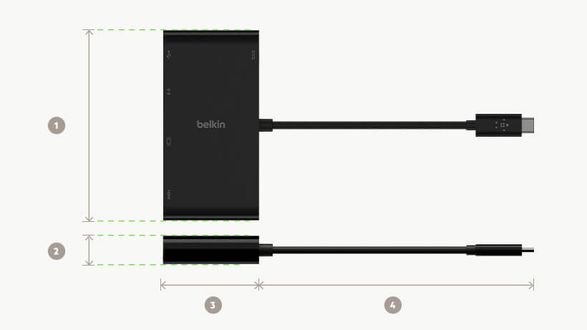 Belkin USB-C 5-in-1 Hub Plus 100W Adapter