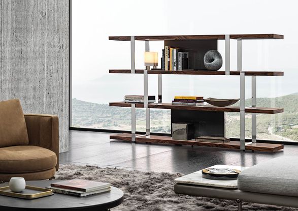 Minotti Dalton "Chrome" Bookcase