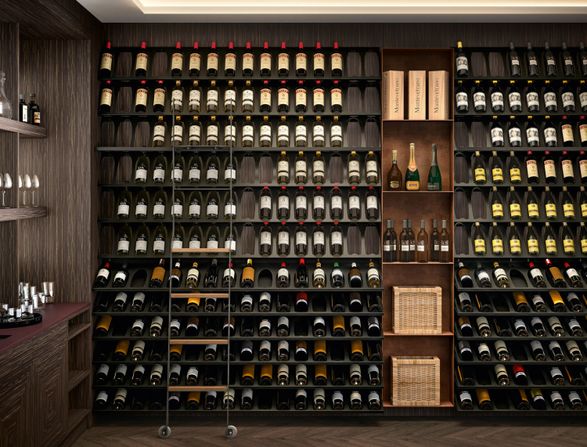 Canel Fucina Design Teca Composition Equipped Wall With Bottle Rack