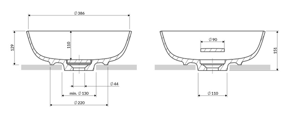 Omnires Silk M+ Countertop Basin