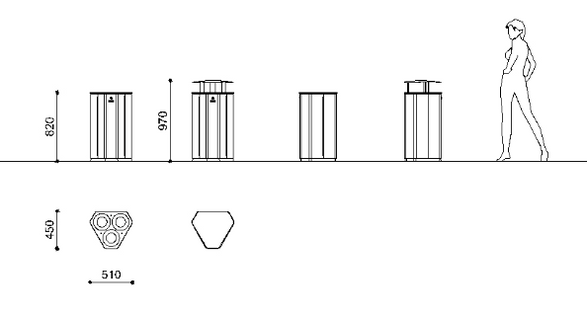 Metalco Grandcarre' Waste Bin