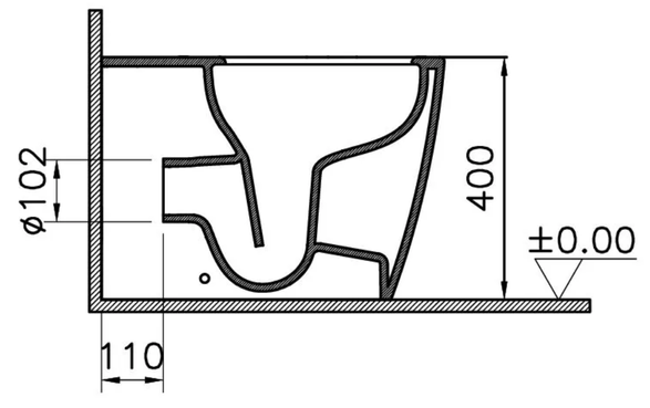 VitrA M-Line Square Back-to-Wall Toilet