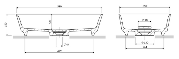 Omnires Neo M+Countertop Basin