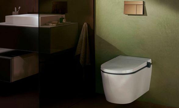 Hansgrohe Lavapura Element S Wall Hung Shower Toilet Set Aquahelix Flush, Smartclean, Hygieneeffect