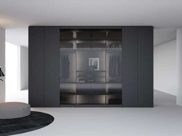 Caccaro Total Opening 50 In Fumé Glass Display Cabinets