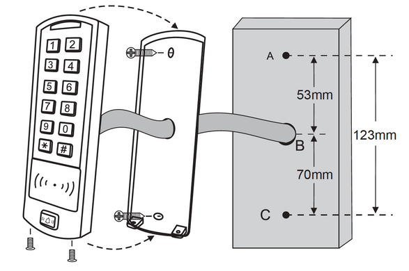 Codelocks A3 Vandal Resist Standalone Door Controller with RFID Doorlock