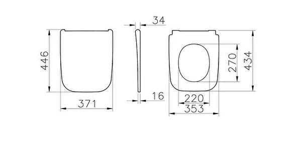 Vitra Universal White Soft-closing Toilet Seat, Super Slim - Square