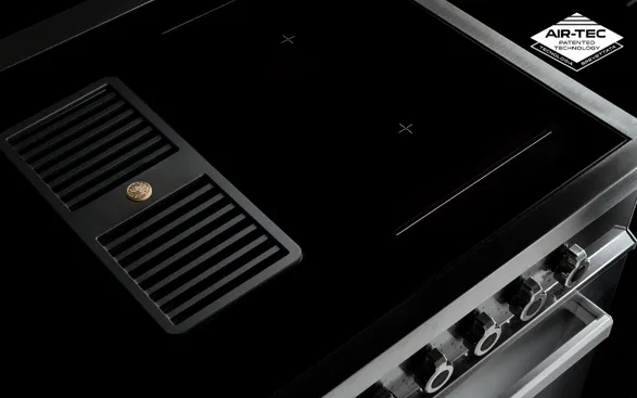 Bertazzoni 90 Cm Air-tec Cooker With Induction Top And Integrated Hood, Electronic Oven