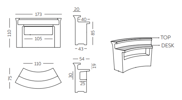 Slide Break Corner Bar Counter