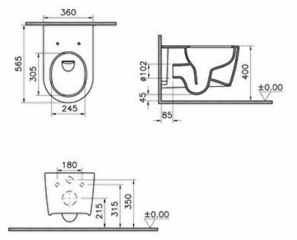 VitrA M-line Round Wall-hung Toilet