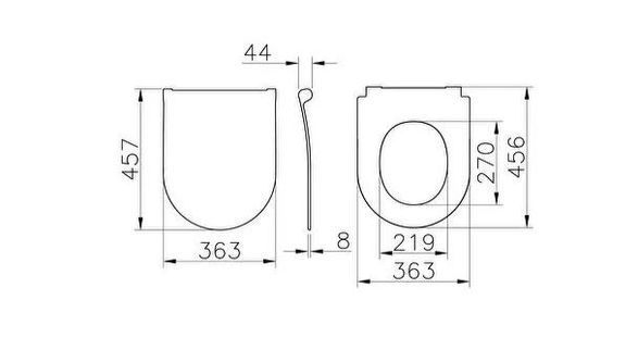 Vitra Universal White Soft-Closing Toilet Seat, Slim - Round