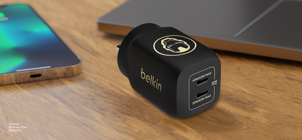 Belkin BoostCharge Pro Dual USB-C GaN Wall Charger with PPS 65W (Marvel Collection)