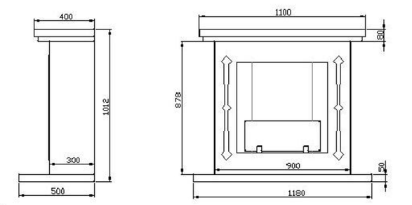 Biokamino Canova Floor Fireplace