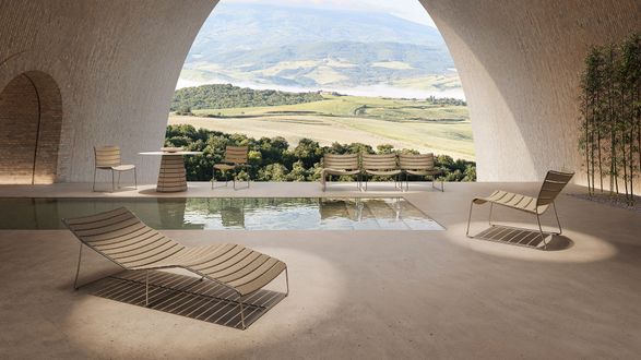 Gandiablasco Cord Chaise Lounge