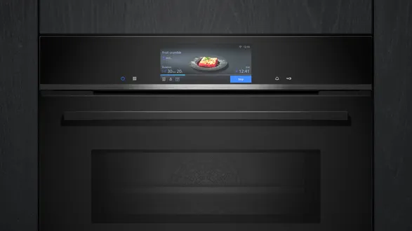 Siemens iQ700 Built-in compact oven with microwave function 60 x 45 cm Black