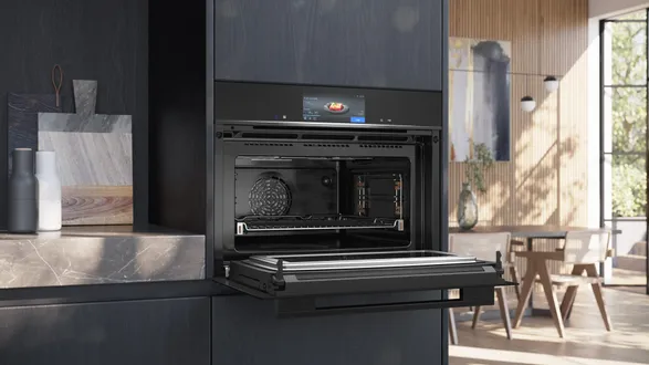 Siemens iQ700 Built-in compact oven with microwave function 60 x 45 cm Black
