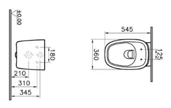 Vitra Plural Rim-ex Wall-hung Wc