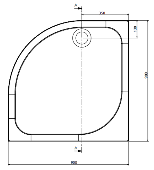 Crosswater Quadrant Shower Tray 45mm