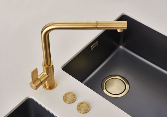 Fosterspa Vela Plus Gold Satin Mixer Taps