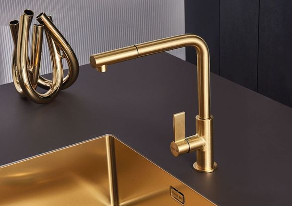 Fosterspa Vela Plus Gold Satin Mixer Taps