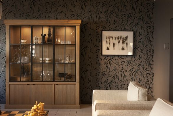 Flamant Iron Jason Cabinet - Weathered Oak & 3 Iron Doors